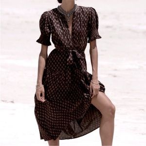 Daughters of India The Prarie Dress in Coffee Sz M